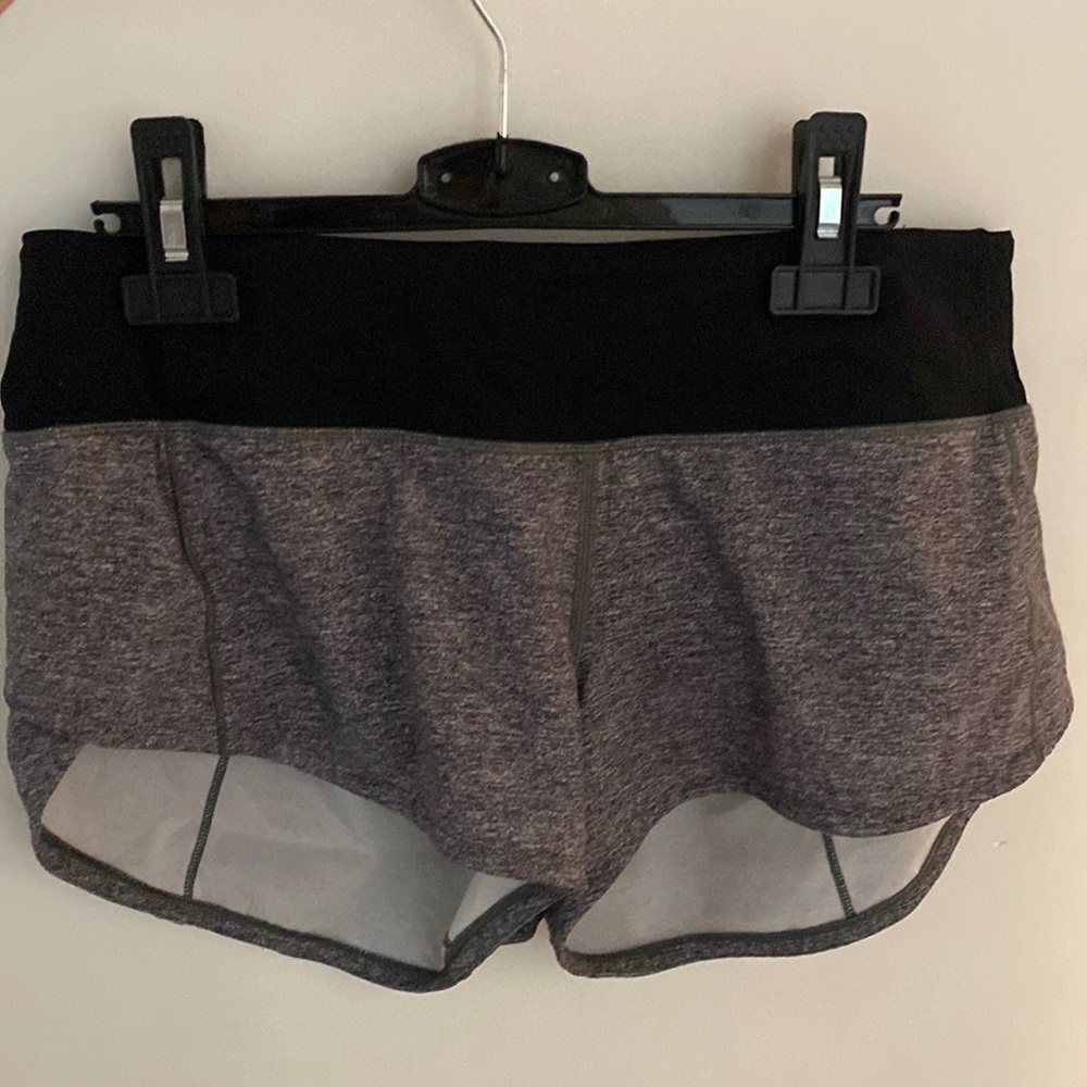 Grey and black lululemon shorts